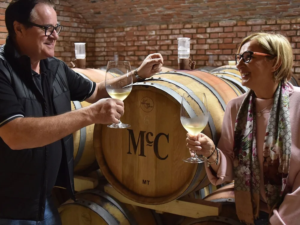 Wine tasting in the McC cellar